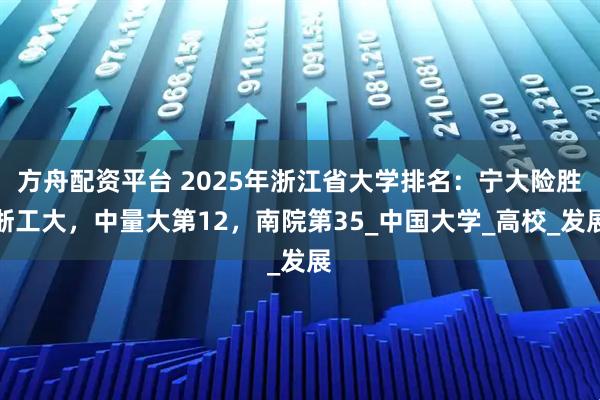 方舟配资平台 2025年浙江省大学排名：宁大险胜浙工大，中量大第12，南院第35_中国大学_高校_发展